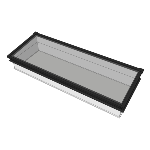 Lessenaar lichtstraat 300 x 100 cm - Frameless - Witte binnenkant