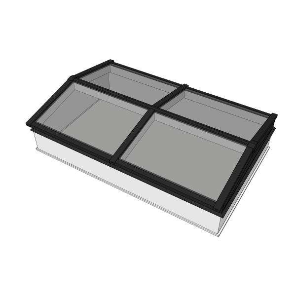 Zadeldak lichtstraat 200 x 125 cm - Witte binnenkant