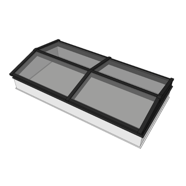 Zadeldak lichtstraat 200 x 125 cm - Zwarte binnenkant