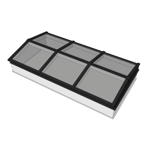 Zadeldak lichtstraat 300 x 150 cm - Witte binnenkant