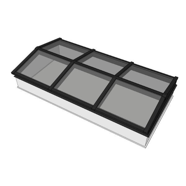 Zadeldak lichtstraat 300 x 150 cm - Zwarte binnenkant