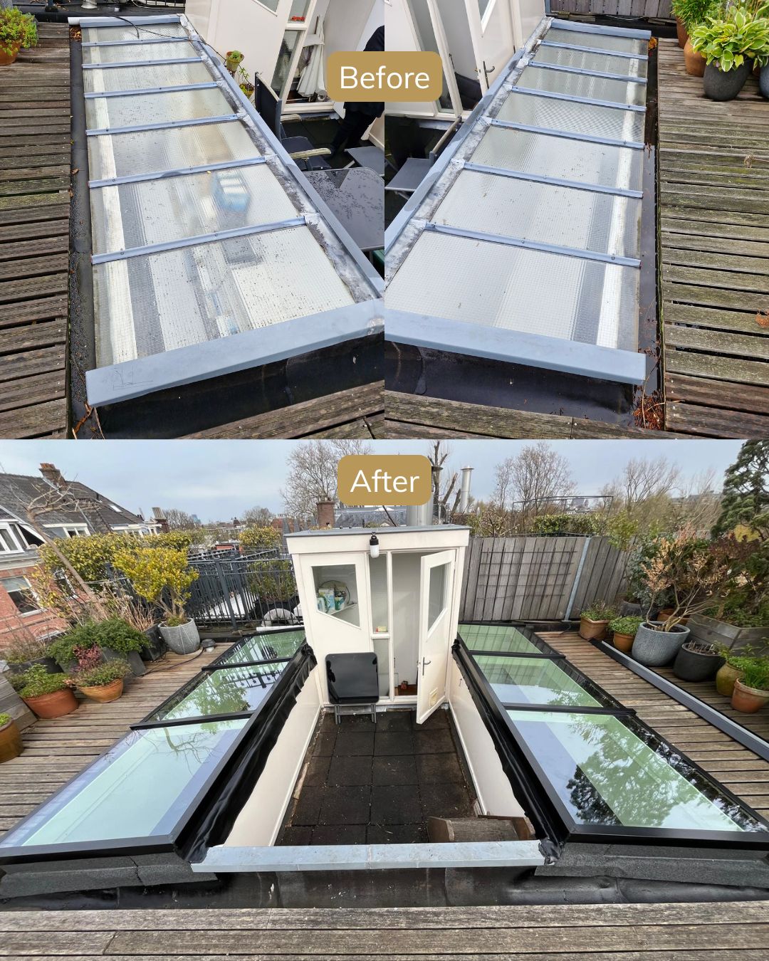 Renovatie lichtstraat in Amsterdam