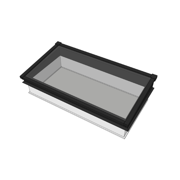 Lessenaar lichtstraat 200 x 100 cm - Frameless - Zwarte binnenkant