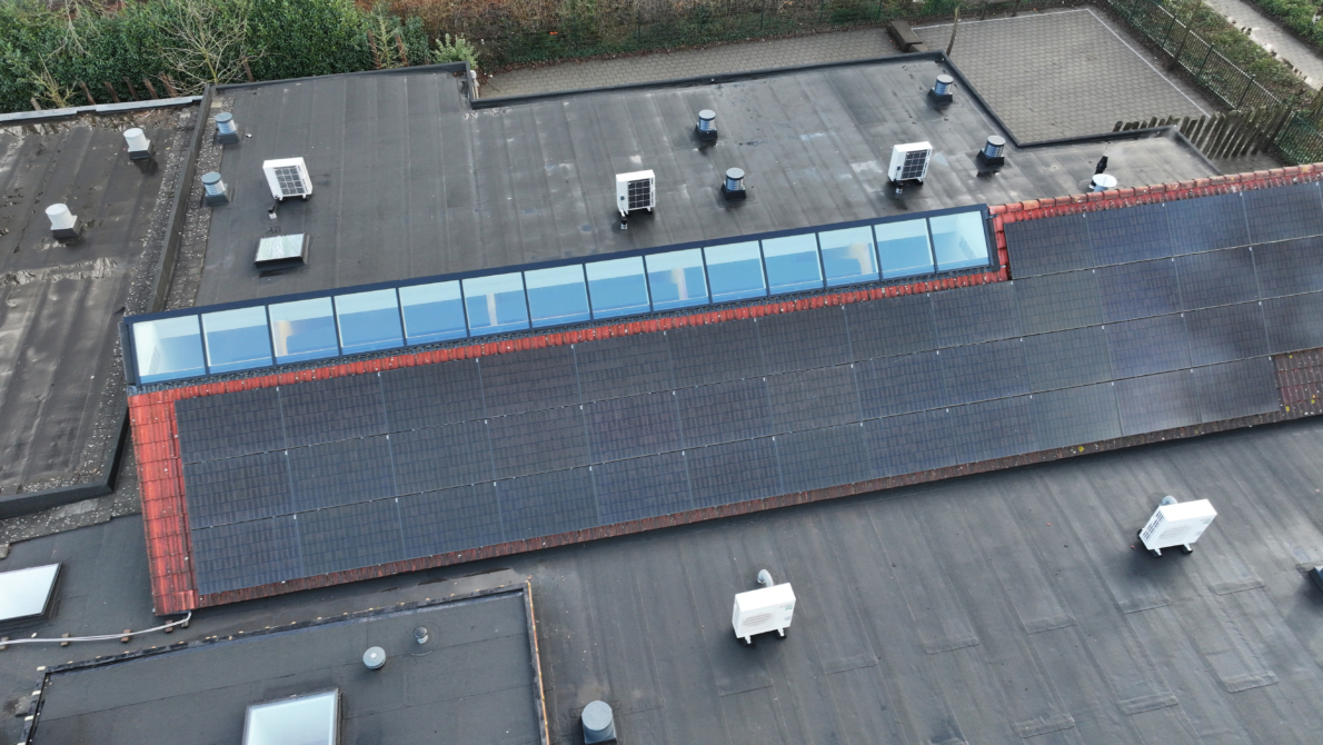 Lichtstraat renovatie in school in Oldebroek